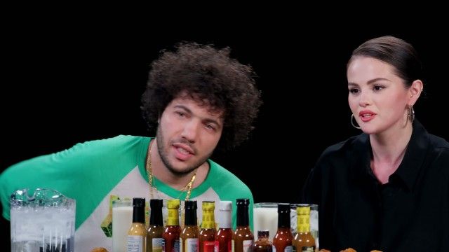 Selena Gomez and Benny Blanco Burn With Love While Eating Spicy Wings