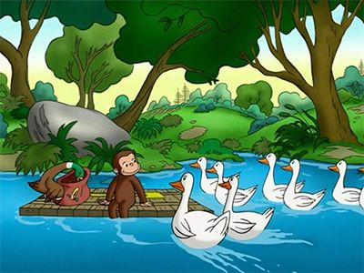 Curious George Goes Up the River