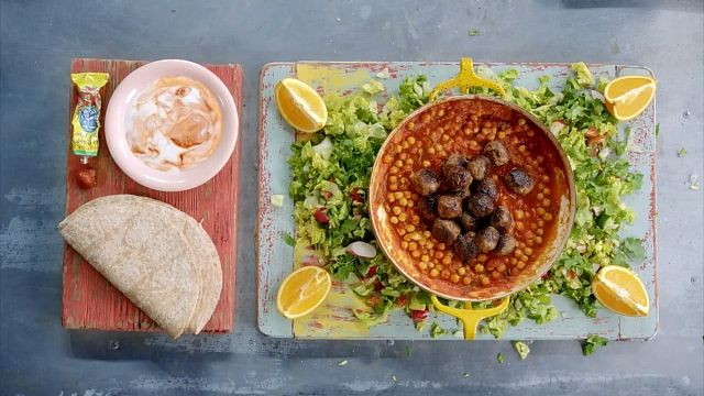 Morocan Lamb Meatballs and Chicken Salad