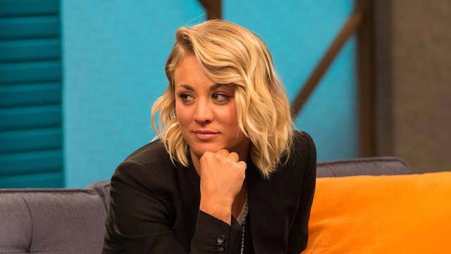 Kaley Cuoco Wears a Black Blazer and Slip-on Sneakers