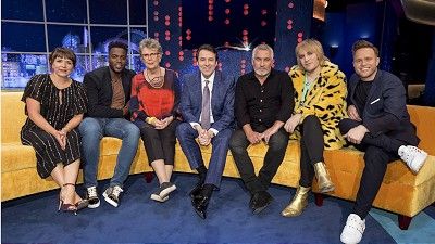 Paul Hollywood, Prue Leith, Noel Fielding, and Mo Gilligan.