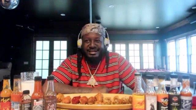 T-Pain Tastes Gas While Eating Spicy Wings