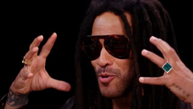 Lenny Kravitz Stays Cool While Eating Spicy Wings